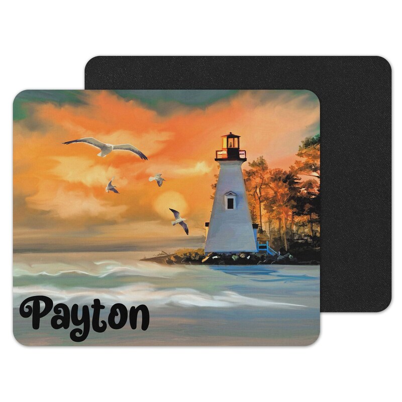 Pastel Lighthouse Custom Personalized Mouse Pad